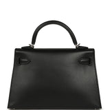 Hermes Kelly Sellier 20 "Pampilles" Black Tadelakt and Sombrero Palladium Hardware - Thumbnail View 5