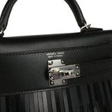 Hermes Kelly Sellier 20 "Pampilles" Black Tadelakt and Sombrero Palladium Hardware - Thumbnail View 7