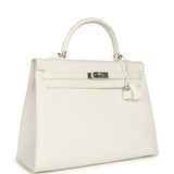 Pre-owned Hermes Kelly Sellier 35 White Epsom Palladium Hardware - Thumbnail View 2