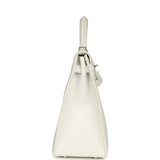 Pre-owned Hermes Kelly Sellier 35 White Epsom Palladium Hardware - Thumbnail View 3