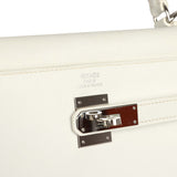 Pre-owned Hermes Kelly Sellier 35 White Epsom Palladium Hardware - Thumbnail View 7