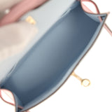 Pre-owned Hermes Special Order (HSS) Kelly Sellier 20 Bleu Brume, Rose Sakura Chevre Permabrass Hardware - Thumbnail View 8