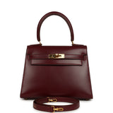 Vintage Hermes Kelly Sellier 20 Rouge H Box Gold Hardware - Thumbnail View 1