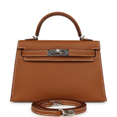 Hermes Kelly Sellier 20 Gold Epsom Palladium Hardware