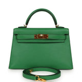 Pre-owned Hermes Kelly Sellier 20 Bambou Chevre Mysore Gold Hardware - Thumbnail View 1