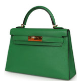 Pre-owned Hermes Kelly Sellier 20 Bambou Chevre Mysore Gold Hardware - Thumbnail View 5