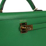 Pre-owned Hermes Kelly Sellier 20 Bambou Chevre Mysore Gold Hardware - Thumbnail View 7
