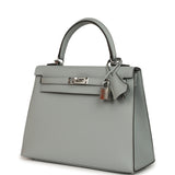 Hermes Kelly Sellier 25 Bleu Glacier Epsom Palladium Hardware - Thumbnail View 5