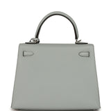 Hermes Kelly Sellier 25 Bleu Glacier Epsom Palladium Hardware - Thumbnail View 4