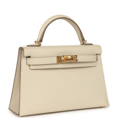 Hermes Kelly Sellier 20 Craie Epsom Gold Hardware