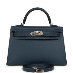 Hermes Kelly Sellier 20 Bleu de Prusse Epsom Electrum Hardware