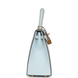 Hermes Kelly Sellier 25 Bleu Brume Epsom Gold Hardware - Thumbnail View 3