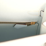 Hermes Kelly Sellier 25 Bleu Brume Epsom Gold Hardware - Thumbnail View 9