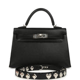 Hermes "Clou De Coeur" Kelly Sellier 20 Black Chevre Chamkila Palladium Hardware - Thumbnail View 1