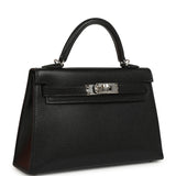 Hermes "Clou De Coeur" Kelly Sellier 20 Black Chevre Chamkila Palladium Hardware - Thumbnail View 2