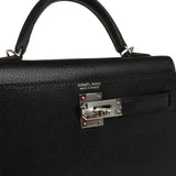 Hermes "Clou De Coeur" Kelly Sellier 20 Black Chevre Chamkila Palladium Hardware - Thumbnail View 8
