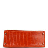 Vintage Hermes Kelly Sellier 28 Orange Shiny Porous Crocodile Gold Hardware - Thumbnail View 6