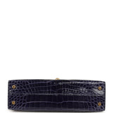 Hermes Kelly Sellier 20 Bleu Encre Shiny Alligator Gold Hardware - Thumbnail View 6