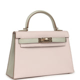 Hermes Special Order (HSS) Kelly Sellier 20 Mauve Pale and Gris Perle Chevre Mysore Permabrass Hardware - Thumbnail View 2