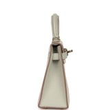 Hermes Special Order (HSS) Kelly Sellier 20 Mauve Pale and Gris Perle Chevre Mysore Permabrass Hardware - Thumbnail View 3