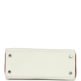 Hermes Special Order (HSS) Kelly Retourne 25 White and Gold Clemence Brushed Palladium Hardware - Thumbnail View 6