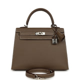 Hermes Kelly Sellier 25 Etoupe Madame Palladium Hardware - Thumbnail View 1