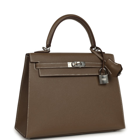Hermes Kelly Sellier 25 Etoupe Madame Palladium Hardware