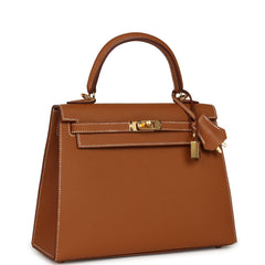 Hermes Kelly Sellier 25 Gold Epsom Gold Hardware