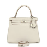Hermes Kelly Retourne 25 Gris Pale Togo Palladium Hardware - Thumbnail View 1