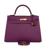 Hermes Kelly Sellier 32 Anemone Epsom Gold Hardware - Thumbnail View 1