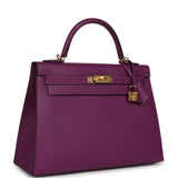 Hermes Kelly Sellier 32 Anemone Epsom Gold Hardware - Thumbnail View 2