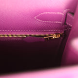 Hermes Kelly Sellier 32 Anemone Epsom Gold Hardware - Thumbnail View 9