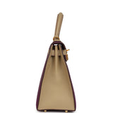Pre-owned Hermes Special Order (HSS) Kelly Sellier 28 Anemone and Trench Togo Brushed Gold Hardware - Thumbnail View 3
