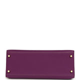 Pre-owned Hermes Special Order (HSS) Kelly Sellier 28 Anemone and Trench Togo Brushed Gold Hardware - Thumbnail View 6