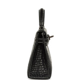 Hermes Special Order (HSS) Kelly Sellier 20 Black Matte Alligator Palladium Hardware - Thumbnail View 3