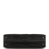 Hermes Special Order (HSS) Kelly Sellier 20 Black Matte Alligator Palladium Hardware - Thumbnail View 6