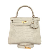 Hermes Kelly Retourne 25 Beton Matte Alligator Gold Hardware - Thumbnail View 1