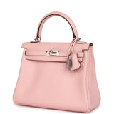 Hermes Kelly Retourne 25 Rose Sakura Swift Palladium Hardware - Thumbnail View 5