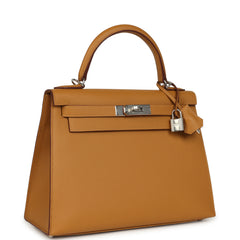 Hermes Kelly Sellier 28 Sesame Epsom Palladium Hardware