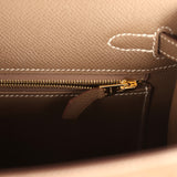 Pre-owned Hermes Kelly Sellier 25 Etoupe Epsom Gold Hardware - Thumbnail View 9