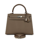 Hermes Kelly Sellier 25 Etoupe Epsom Palladium Hardware - Thumbnail View 1