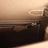 Hermes Kelly Sellier 25 Etoupe Epsom Palladium Hardware - Thumbnail View 9