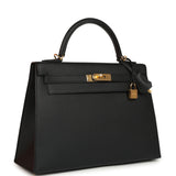 Pre-owned Hermes Kelly Sellier 32 Black Epsom Gold Hardware - Thumbnail View 2