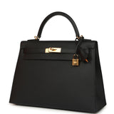 Pre-owned Hermes Kelly Sellier 32 Black Epsom Gold Hardware - Thumbnail View 5