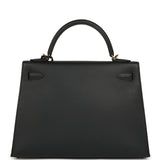 Pre-owned Hermes Kelly Sellier 32 Black Epsom Gold Hardware - Thumbnail View 4