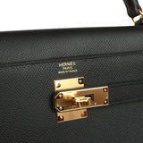 Pre-owned Hermes Kelly Sellier 32 Black Epsom Gold Hardware - Thumbnail View 7