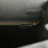 Pre-owned Hermes Kelly Sellier 32 Black Epsom Gold Hardware - Thumbnail View 9