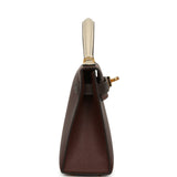 Hermes Kelly Sellier 20 Tri-color Terre, Ebene, Craie Epsom Gold Hardware - Thumbnail View 3