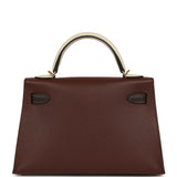Hermes Kelly Sellier 20 Tri-color Terre, Ebene, Craie Epsom Gold Hardware - Thumbnail View 4
