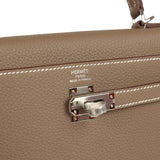Hermes Kelly Retourne 25 Etoupe Togo Palladium Hardware - Thumbnail View 7